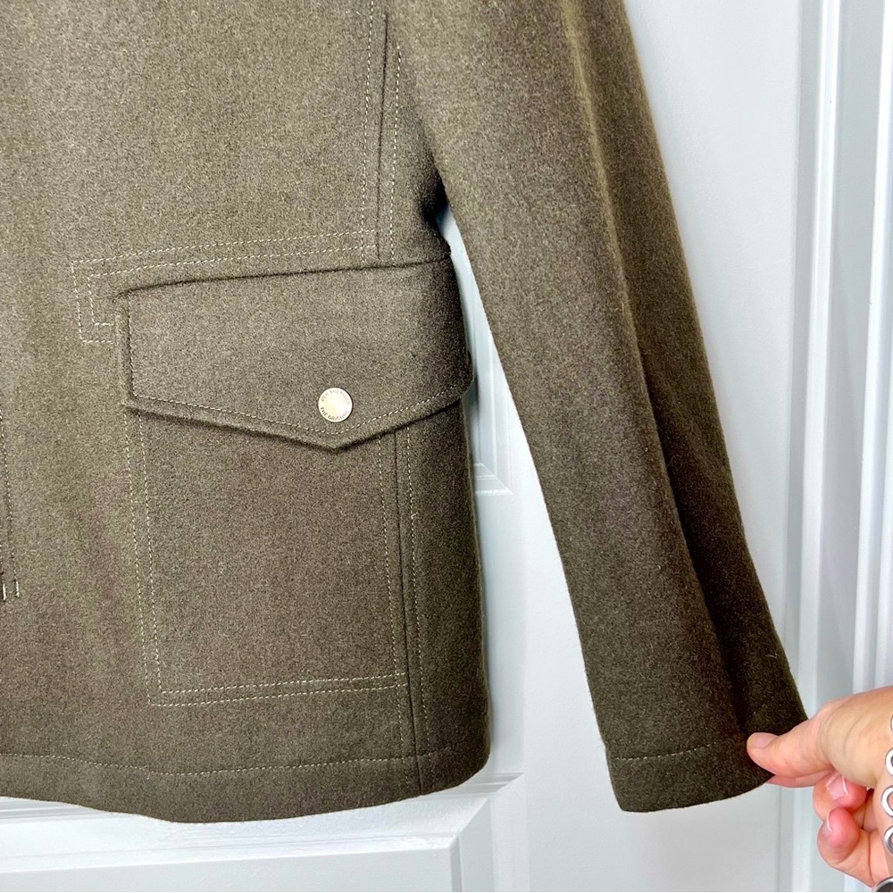 BEN SHERMAN Heritage Wool Blend Field Coat Army Green L Military Utility Jacket - Picture 8 of 17